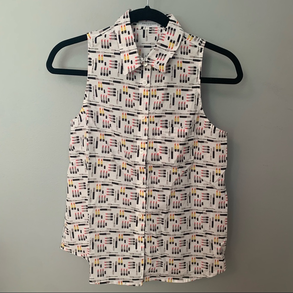 NWOT Equipment Makeup Sleeveless Button Up Blouse — Size XS